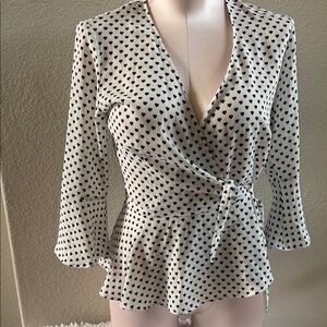 Candie's Black Heart Print Blouse